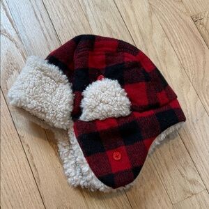 Plaid Red and Black Kids Cozy Winter Hat